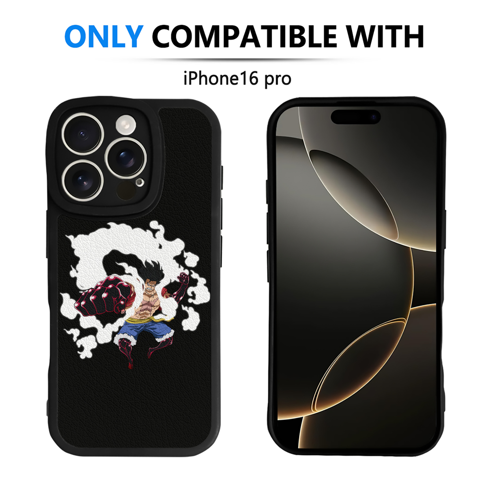 （画像用） ワンピース モンキー・D・ルフィ ONE PIECE Monkey D. Luffy 【iPhone 16シリーズ対応】シリコンスマホケース（レザー調） 材質：シリコン